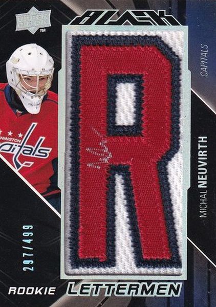 AUTO RC patch karta MICHAL NEUVIRTH09-10 UD Black Rookie Lettermen /499